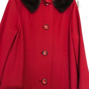 Gorgeous Vintage Wool Coat with Mink Collar